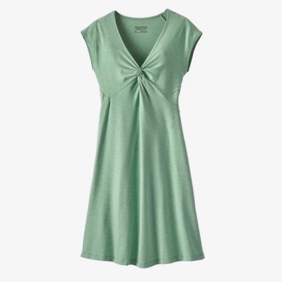 Patagonia Dresses & Skirts - Patagonia Sage Green Twist-Front Badha Dress | Eco Chic | Size M